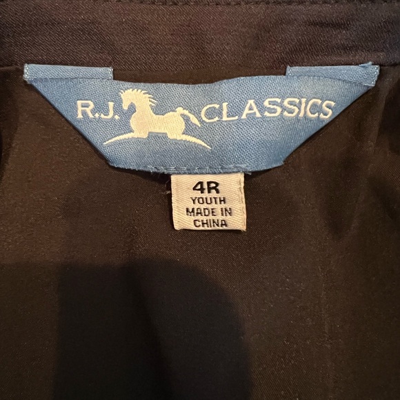 R.J. Classics Girls/Boys/Youth Equestrian Riding Show Coat/ Show Jacket - Picture 3 of 8